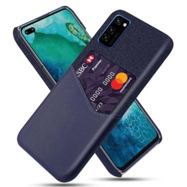 Imagem de Capa para Huawei Honor V30 PRO,Anti-deslizamento,Proteção contra quedas de 360°,Resistência à impressão digital,Tela e caso de couro PU com 1 slot de cartão atrás-Blue