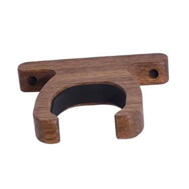 Imagem de Amagogo Suporte para flauta Hulusi, suporte para taco de beisebol, prateleira de parede de madeira portátil, para exibição para festas, concertos domésticos, Marrom Escuro