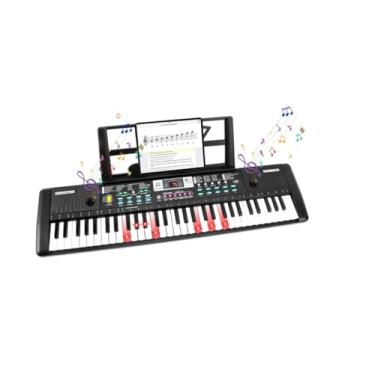 Imagem de Teclado Musical Digital, 61 Teclas Iluminadas,Piano Digital para Iniciantes, modo de ensino, 200 Tons, 60 canções de demonstração, microfone, suporte musical, Bateria Recarregável