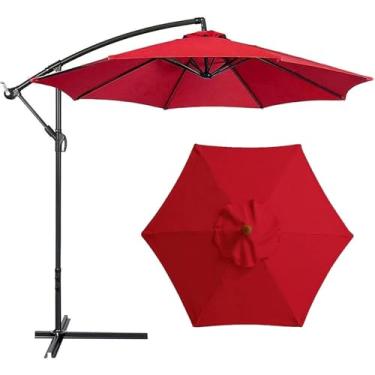 Imagem de 6 Braços 2m / 2,7m / 3m Capas De Guarda-sol De Substituição Dossel De Substituição De Guarda-chuva De Pátio Guarda-chuva De Mesa De Mercado Ao Ar Livre Substitu, Red, 2.7M/8.85Ft