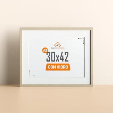 Imagem de Moldura Para Foto 30X42 com Paspatur para Pôster Arte Memorias com Vidro (Carvalho)