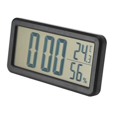 Imagem de YOUTHINK Relógio Eletrônico Portátil do Sensor Eletrônico de Umidade de Temperatura de Despertador Digital para Dormitório LCD LCD, Office Home Office ABS Preto