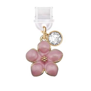 Imagem de ELISE & FONDA TP746 Porta de carregamento tipo C plugue antipoeira pequena flor de lírio pingente de celular para iPhone 15/16/Samsung/OnePlus/Xiaomi/oppo telefones Android (rosa)