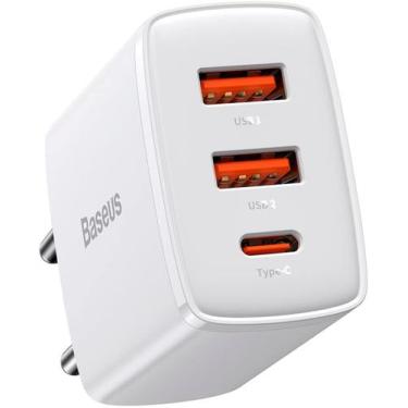 Imagem de Carregador Baseus 30w 2 Entradas Usb + 1 Tipo C Carga Rapida