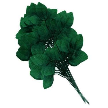 Imagem de 12 Ramos Decoração Arranjo Folhas de Rosa Artificial Planta Plástico 5