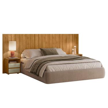 Imagem de Cabeceira de Cama Extensível com Mesa de Cabeceira MDF Fiori