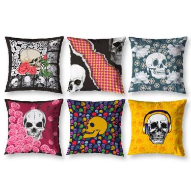 Imagem de Kit 6 Almofadas Cheias Estampadas Infantil 40cm x 40cm Zíper invisível