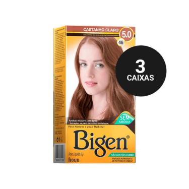Imagem de Kit Profissional Tintura Capilar à base de água Bigen 5.0 Castanho Cla