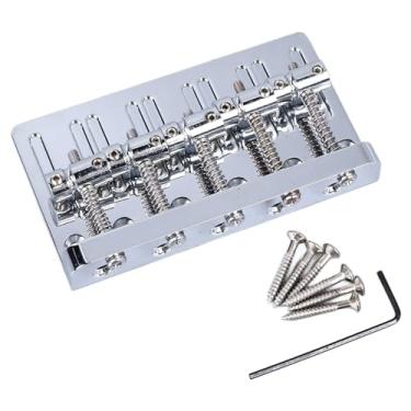 Imagem de Generic Ponte DE Baixo Elétrico, Metal Better Ressonância Estrutura FIXA FIXA BURLE BURLDLE BURHORE DE PRUNDE DESEMPENHO ESTABE COM CHAVE DE PARA PARA PARA READOS PARA 5 BASSOS DE CORTE (Prata)