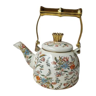 Imagem de IEUDNS Chaleira de esmalte, cafeteira, jarra de, bule de chá resistente ao calor, chaleira de água para uso doméstico, restaurante, cozinha e escritório, 1.5l