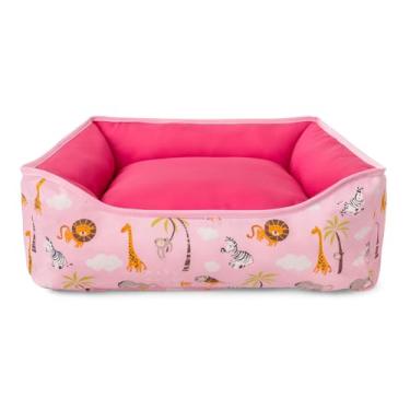 Imagem de Cama PET dupla face com zíper para fácil remoção da espuma e lavagem (Médio, Rosa Safari)