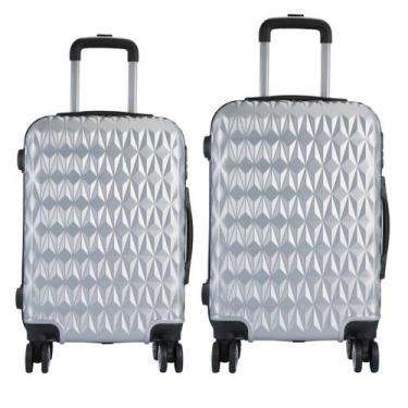 Imagem de Kit Mala de Viagem 2 Peças Bordo e Grande - C/ 4 Rodinhas 360º Rosa Me