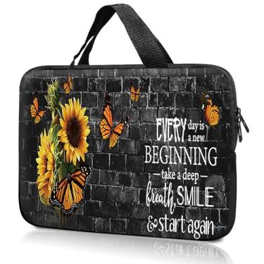 Imagem de Bolsa com alça para laptop de 14 polegadas e 38 cm, bolsa para computador, 36 cm e 39 cm, capa compatível com Dell, Lenovo, Toshiba HP, Asus Notebook Messenger - citações inspiradoras de borboleta de