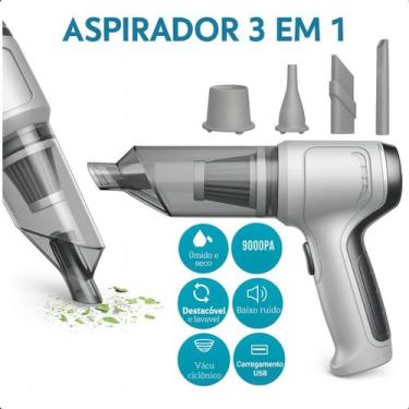 Imagem de Aspirador Potente 3 em 1 para Carro e Sofá - ASAF