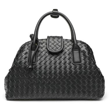 Imagem de Bolsa feminina de couro PU despojada Boston Bolsa Hobo de ombro nas axilas Bolsa transversal com alça superior 2025, Preto, One Size, U-m-25pubb03-preto