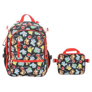 Imagem de Bioworld Conjunto de mochila infantil unissex Minecraft (pequeno grande, Pokémon Starters e Pokéballs, 16 Inch