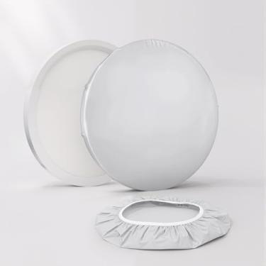 Imagem de CASAZEN Capa de luz de teto de 30,5 cm, 2 peças, capa de luminária de teto de tecido, filtros de luz para quarto, cozinha, corredores/entradas, escritório, porão (cinza)