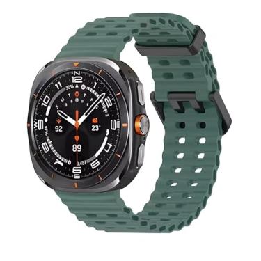 Imagem de Pulseira de Silicone Cores Vivas Compatível com Galaxy Watch 8 (Verde)