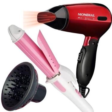 Imagem de Secador de Cabelo Mondial 1200w Ions Tourmaline Mini Dobrável Viagem V