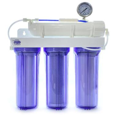 Imagem de Filtro Osmose Reversa Deionizador 100gpd Aquario + Manometro - BR Fish