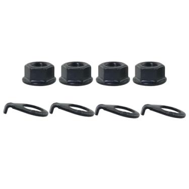 Imagem de DGBRSM Kit de porca de eixo de flange de aço carbono preto de 9,5 cm com arruela adequado para estrada/montanha/turismo/bicicleta dobrável
