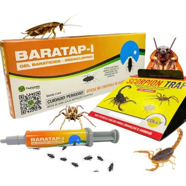 Imagem de Kit Pega Barata Aranha Escorpião Gel Armadilha Adesiva Colly