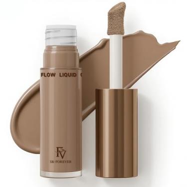 Imagem de FV Bastão de contorno líquido, altamente pigmentado, de longa duração, fórmula hidratante misturável, contorno creme e maquiagem bronzeadora para pele clara/clara com acabamento natural, vegano, livre
