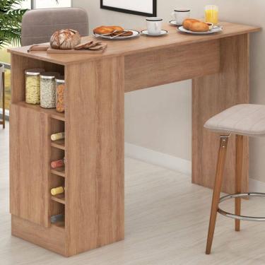 Imagem de Bancada de Cozinha Penha 1 Porta e Adega Marrom - Panorama Móveis