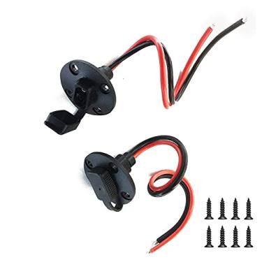 Imagem de Conector SAE, NEWZINIU Solar à prova de intempéries, soquete SAE, porta lateral, cabo SAE, montagem rápida em painel, conector universal embutido para carregador de bateria de gerador solar com 8
