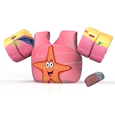 Imagem de DOOHALO Boia de natação infantil para crianças de 12,7 a 31,8 kg. Colete flutuante de ombro e braço adequado para meninos e meninas de 2 a 8 anos