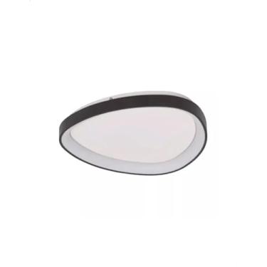 Imagem de Plafon LED Seixos 33W Preto Opus – Design Moderno, 3000K, Alumínio, 52cm, Luminária de Teto Inspirada em Pedras de Rio