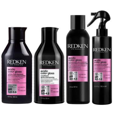 Imagem de Redken AcidicColor Gloss Kit  Shampoo + Condicionador + Tratamento + L