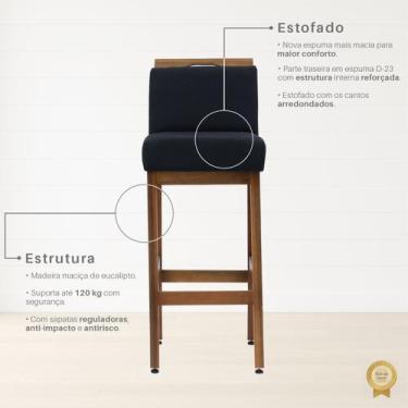 Imagem de KIT 2 Banqueta Safira 75cm - MS DECOR, Parma Preto 83