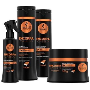 Imagem de Kit Haskell Encorpa Cabelo Shampoo Condicionador Engrossador 300ml Más