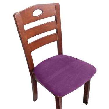 Imagem de Capas de almofada de assento supermacias de tecido de veludo de 1/2/4/6 peças, capas elásticas para cadeiras, capas para