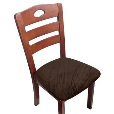 Imagem de Capas de almofada de assento supermacias de tecido de veludo de 1/2/4/6 peças, capas elásticas para cadeiras, capas para