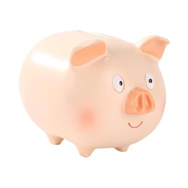 Imagem de KiBcsLic Cofrinho, caixa de economia de dinheiro, centro de mesa, decoração de animal, escultura de porco para escritório, quarto, meninas, crianças, presente