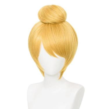 Imagem de Peruca loira curta Wiggy Mermaid com coque para mulheres adultas