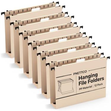 Imagem de Pastas de arquivo suspensas de plástico com capacidade extra, pacote com 12 pastas suspensas reforçadas, expansão de 5 cm, pastas de armário de arquivo, tamanho carta para arquivos em massa