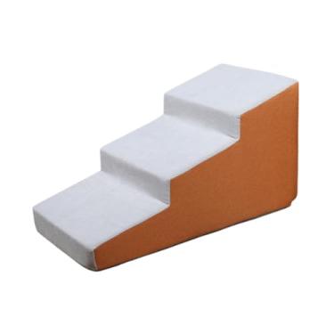 Imagem de IEUDNS Escada para cachorro, rampa, cama, escada, 3 degraus, estável, fácil de limpar, manutenção, degraus para animais de estimação, acessórios para animais, Laranja