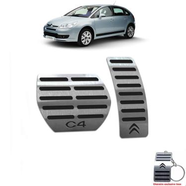 Imagem de Pedaleira Automático Em Aço Inox Citroen C4 Hatch Preto