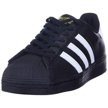 Imagem de adidas Originals Tênis masculino Superstar, Preto/branco/preto, 9.5