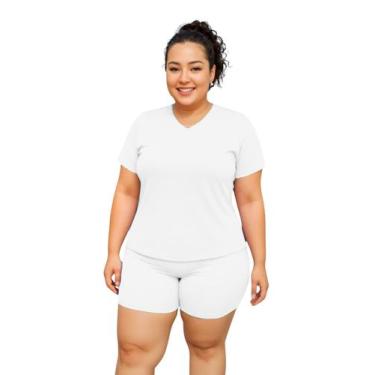 Imagem de Camiseta Feminina Manga Curta Dryfit Fitness Academia Plus Size - Suns