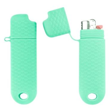 Imagem de Capa de isqueiro à prova d'água para isqueiros regulares BIC tipo J6, bolsa de isqueiro multiuso de sobrevivência ao ar livre para caminhadas e acampamento (ciano, 2)