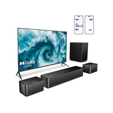 Imagem de ULTIMEA Soundbar 5.1 com Dolby Atmos, 410W Barra de Som para TV com Subwoofer Sem Fio, Sistema de Som Surround com Graves Ajustáveis e Alto-falantes Traseiros, Home Theater para TV