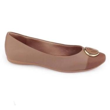 Imagem de Sapatilha Bico Fino Feminina Usaflex T7552004 Camel-Feminino