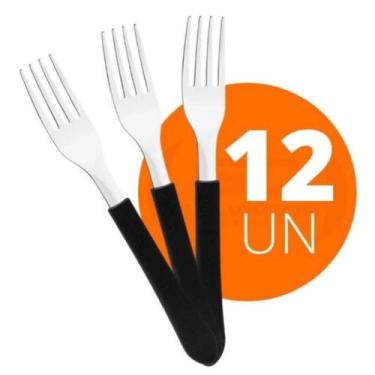 Imagem de Kit jogo conjunto 12 Garfos Leme preto Tramontina