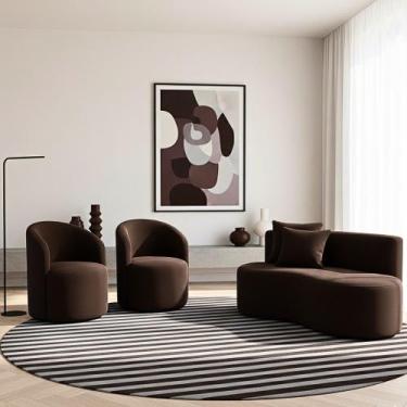 Imagem de Conjunto Decorativo 02 Poltronas + Sofá Curvo Orgânico Nature Gaia Sue