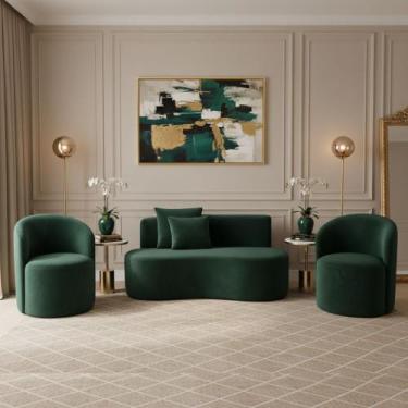 Imagem de Conjunto Decorativo 02 Poltronas + Sofá Curvo Orgânico Nature Gaia Vel