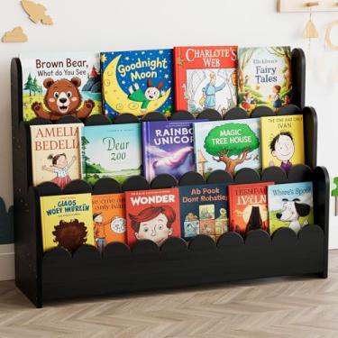 Imagem de SpaceAid Estante recortada de 3 camadas, estante Montessori para crianças, organizador de prateleira de livros de madeira, móveis para quartos de crianças, sala de jogos, berçário e sala de aula, 93